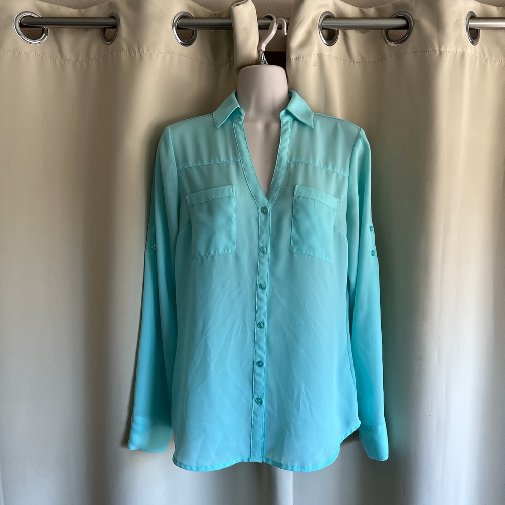 Aqua blue Portofino blouse